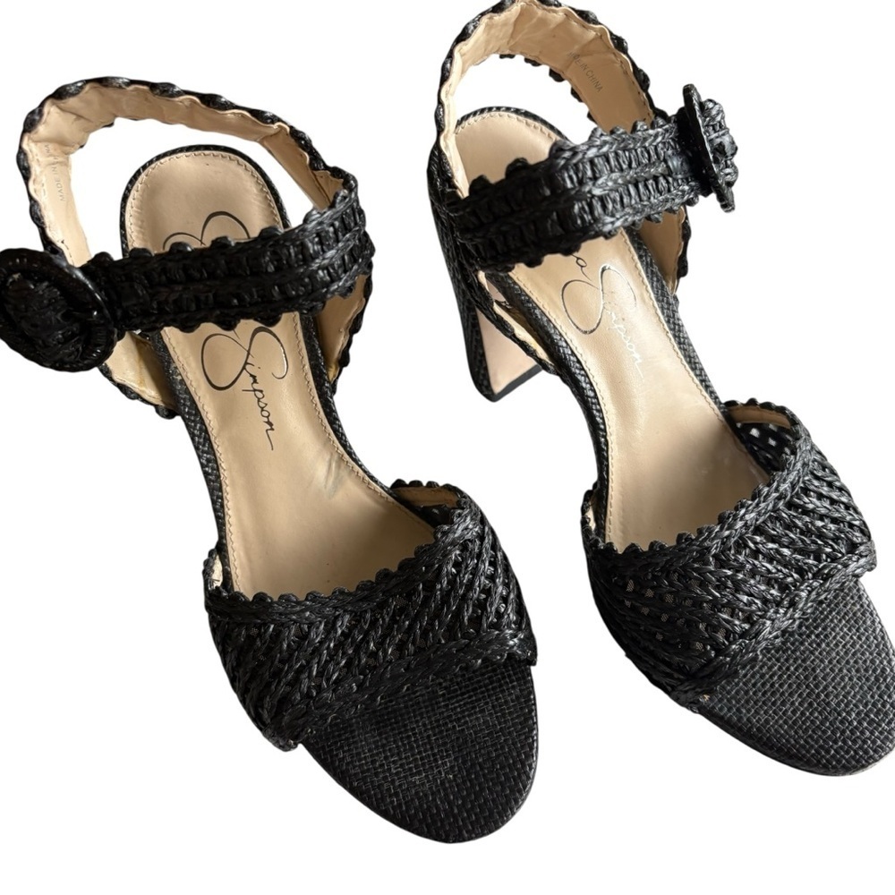 Jessica Simpson Black Textured Heels